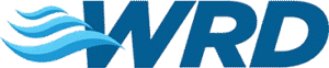 Blue waves and the letters WRD in a modern logo design.